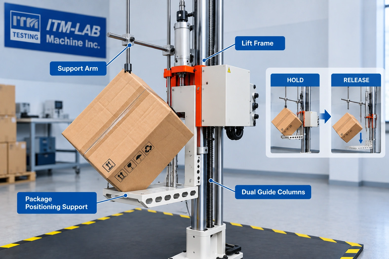 packaging drop tester fast release mechanism